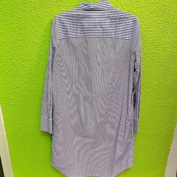 Calvin Klein Navy and White Striped Shirt - Picture 3 of 3